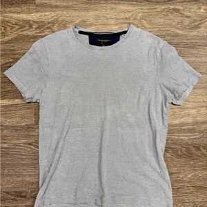 Banana Republic Luxury Touch Gray & White Striped Tee Size S
